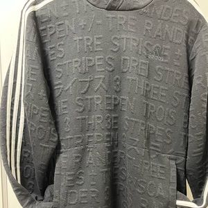 Size Medium Black and white Adidas hoodie
